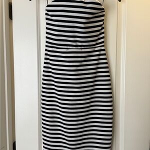 Express Black and White Strapless Sheath Dress